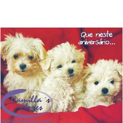 Ampliar: Cartão Importado: Three Little Pups