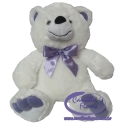 Urso creme com laço